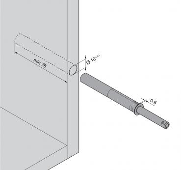 TIP-ON für Türen, Langversion, mit Puffer, starke Feder, R7036 platingrau